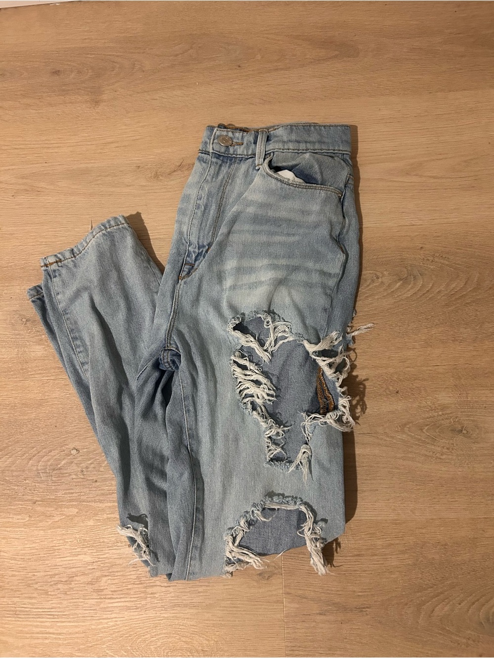 BDG Light Blue High-Rise Distressed Jeans